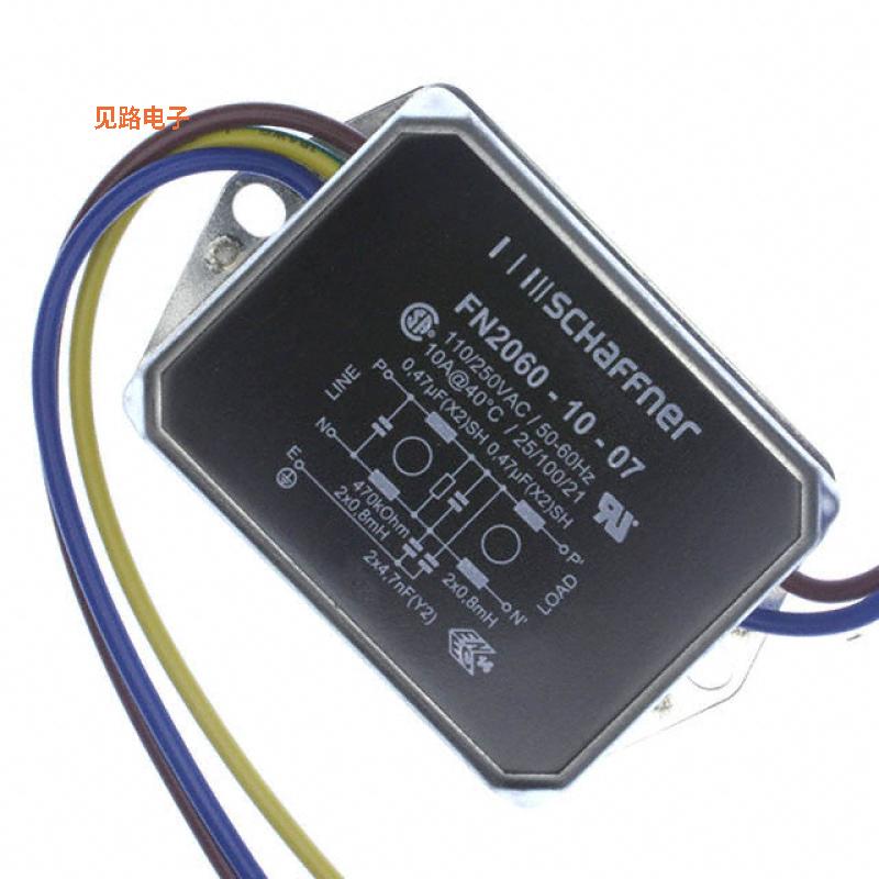 FN2060-10-07 -原装[LINE FILTER 250VAC 10A CHASS MNT单相