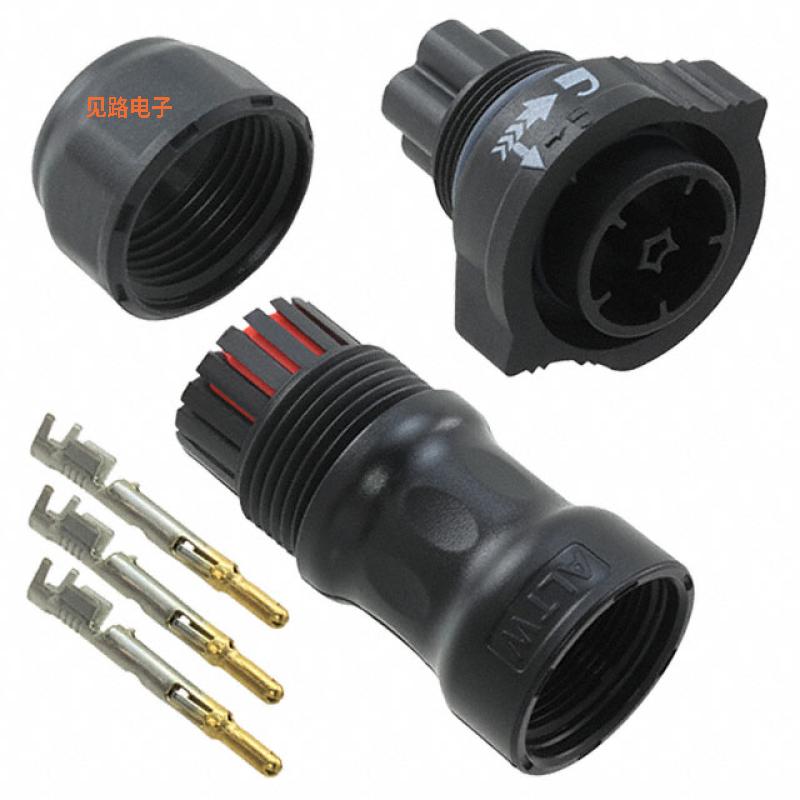 DC-03BFMA-QL8SPP -[全新CONN PLUG MALE 3POS GOLD CRIMP]