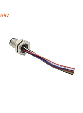 M12A-05PMMC-SF8B15 -[全新CONN PLUG MALE 5P WIR LEAD 0.49']