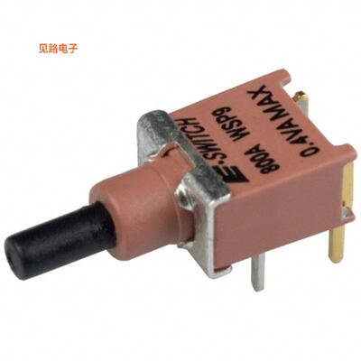 800AWSP9M6RE -原装[SWITCH PUSH SPST-NO 0.4VA 20V通孔，直角