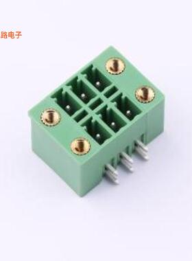 DB2ERHBM-3.81-2*3P-GN -[原装插拔式接线弯插,P=3.81mm