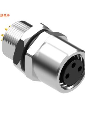 54-00296 -原装[M8 A-CODE 3POS RCPT PANEL MOUNT插座，母型插口