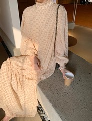 Three dimensional flower loose dress