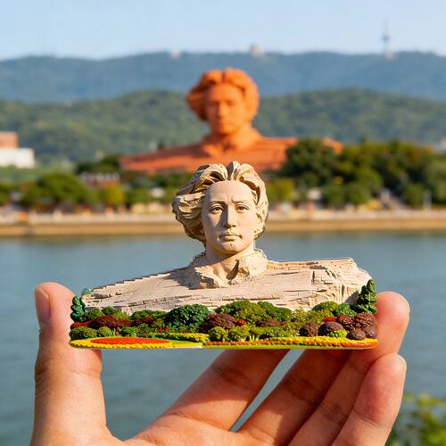 橘子洲头树脂浮雕磁吸冰箱贴