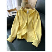 春秋款 黄色拉链卫衣外套女连帽 2件79 3件99 断码 清仓1件49