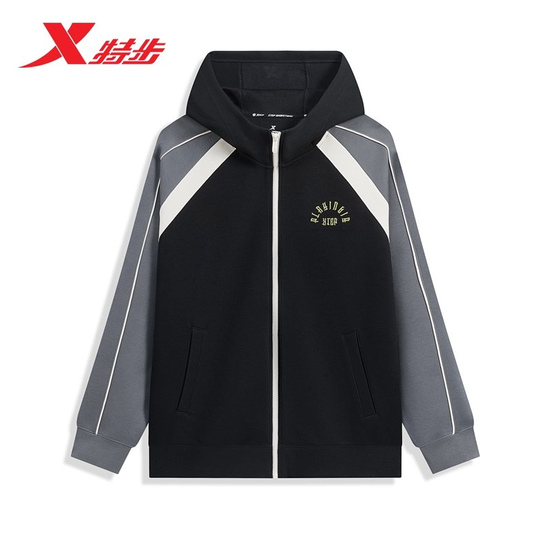 男子篮球2024年特步春季新款连帽