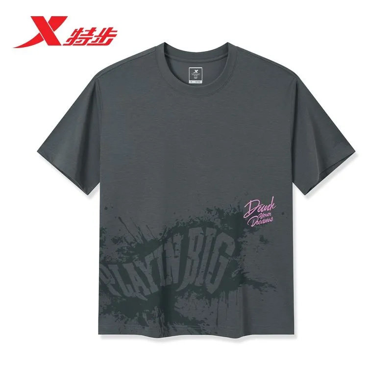 特步短袖男T恤2025夏季新款