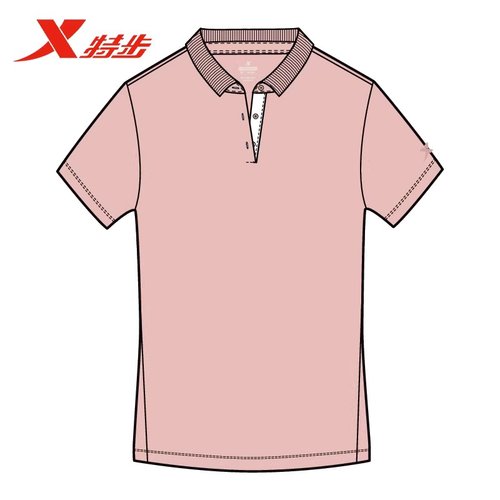 特步短袖POLO衫女2025秋季新款