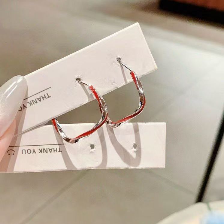 足银999耳环双圈经典超级好看