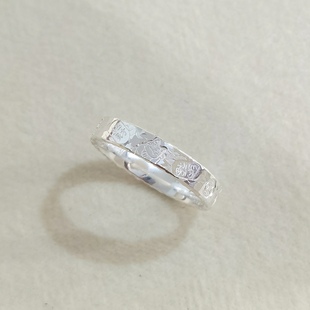 足银9999纯银戒指女款实心闭口招财纳福食指戒小众设计感高级指环