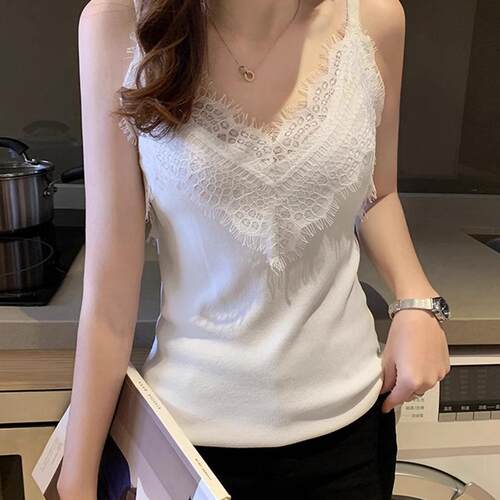 蕾丝吊带背心女夏季新款大码性感