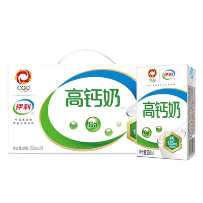 伊利高钙低脂奶250ml*24盒