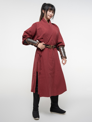 [百守卫] 复古全棉仿麻绉布 衬袍 汉服  直裰 甲胄内搭 窄袖