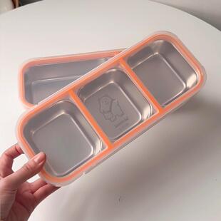 三分格便当盒水果三明治保鲜盒上班族不锈钢减脂午饭盒便携保温