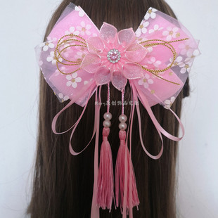 儿童蝴蝶结长飘带发夹女童法式公主超仙发饰小女孩仙气披肩发头饰