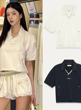 韩代 Wilson x GROVE联名款网球运动COURT系列翻领可拆卸Polo短袖