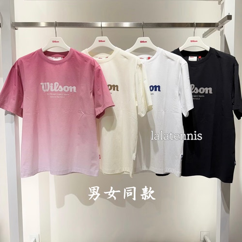 韩代 Wilson网球运动26夏男女同款Puredry Ace大logo速干圆领短袖