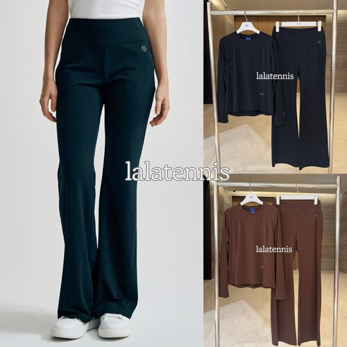 韩代｜SergioTacchini女士高弹加薄绒保暖高腰微喇长裤｜25秋