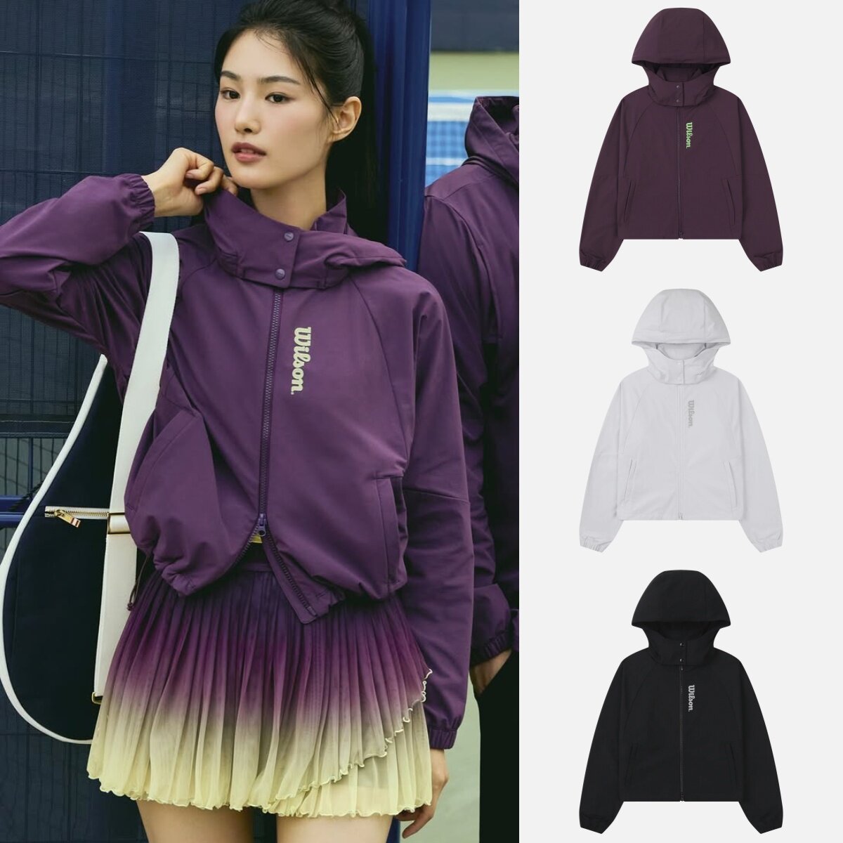 韩国直邮｜威尔胜网球女士高机能活动性连帽全拉链外套｜25秋冬,运动/瑜伽/健身/球迷用品,网球上装,淘宝优惠券,粉丝福利购,淘宝优惠卷