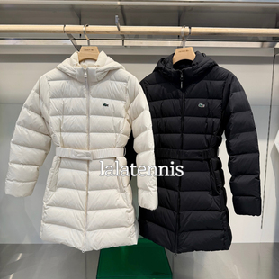 韩代|鳄鱼网球运动女士中长款收腰羽绒外套&帽子可拆卸|25秋冬