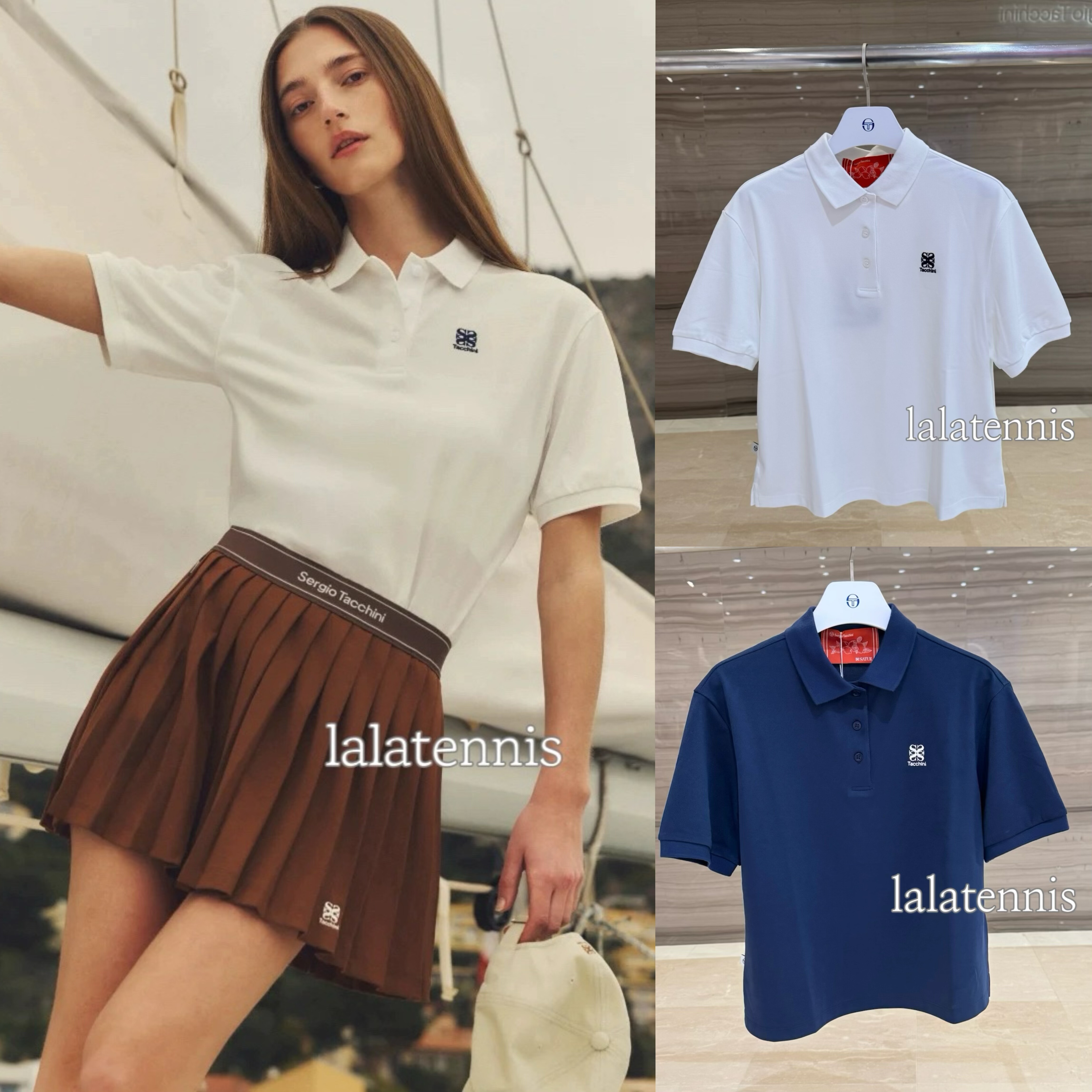 韩国直邮｜[SERGIOTACCHINI X SATUR] 网球女款时尚宽松Polo短袖