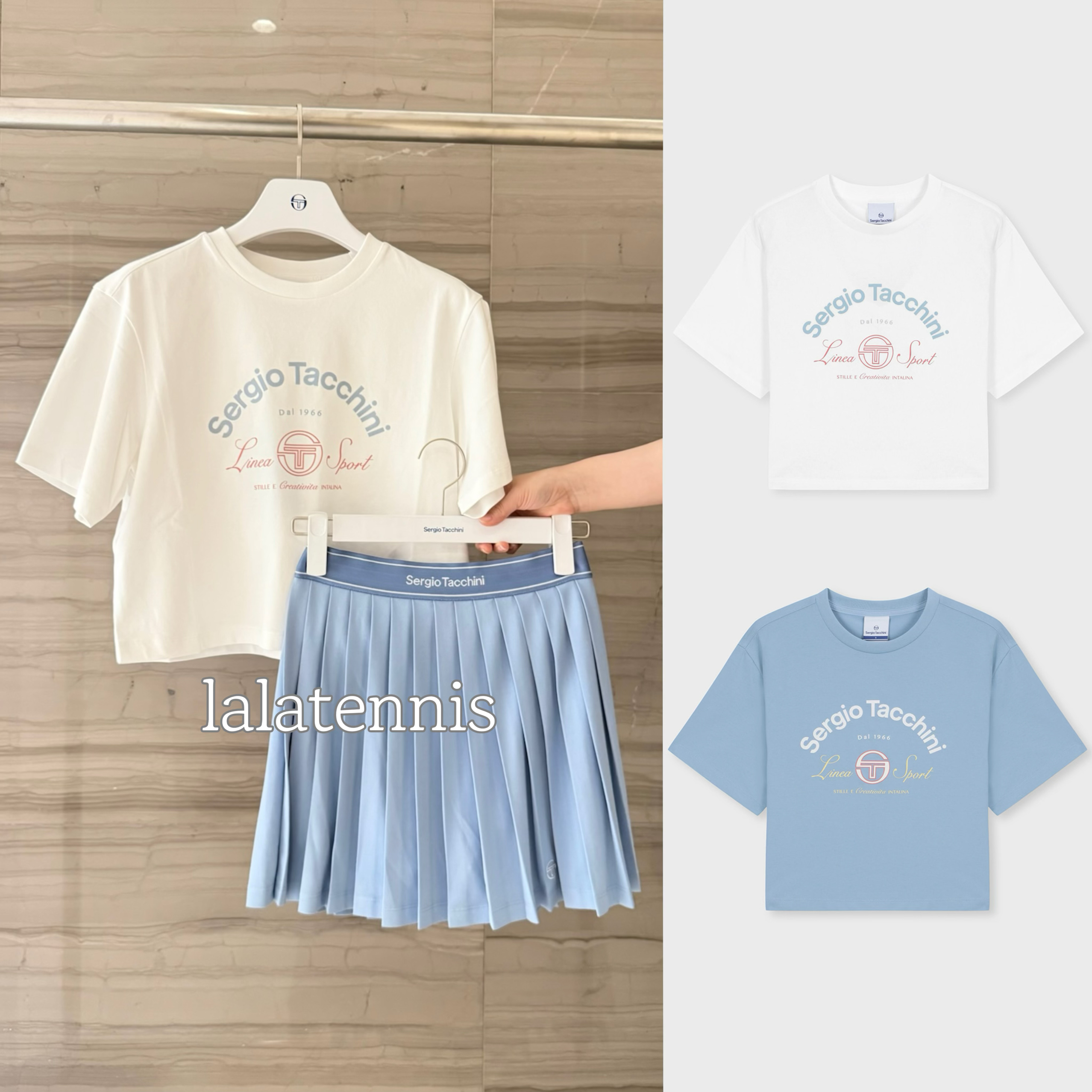 韩国直邮｜SergioTacchini女士宽松短版棉混纺短袖T恤｜25春夏