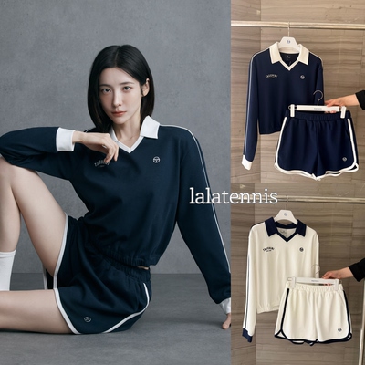 韩国直邮｜SergioTacchini女士网球运动V领长袖Polo衫｜26春夏款