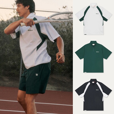 韩国直邮 威尔胜Wilson男士网球运动impact立领半拉链短袖 26春夏