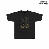 heather grey 外星伴侣XLarge wall人猿烫金印花圆领短袖 T恤