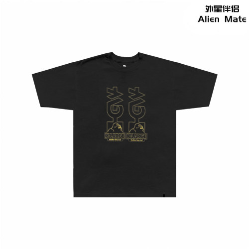 外星伴侣XLarge x heather grey wall人猿烫金印花圆领短袖T恤