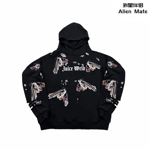 手枪JuiceWRLD帽衫弹孔