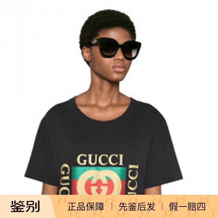 正品代购GUCCI古驰女墨镜大框气质简约时尚遮阳太阳眼镜 GG0208S图片
