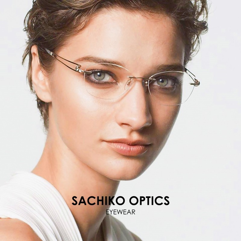 charmant夏蒙眼镜架女线钛超轻无框镶钻眼镜框近视xl2136 xl2137