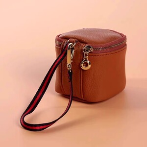 新款欧美时尚迷你钥匙手串收纳挂包简约真皮质感耳机口红零钱包