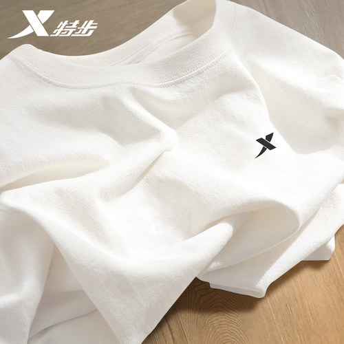 特步夏季纯棉短袖男休闲百搭