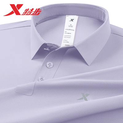 特步翻领短袖女速干T恤夏季官方旗舰店正品polo衫休闲运动服上衣