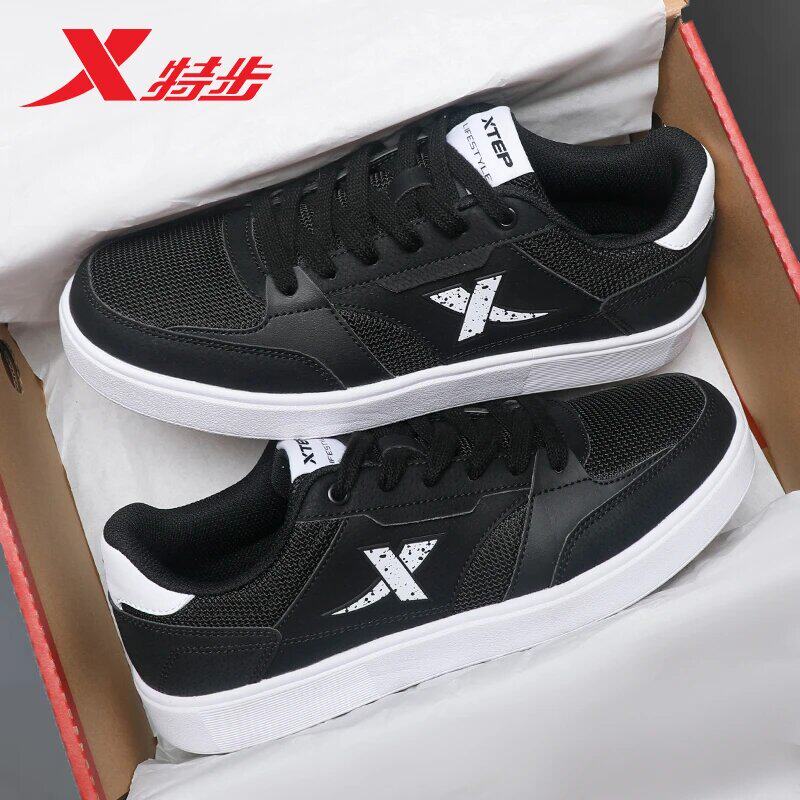 特步网面板鞋男鞋夏季透气2026新款低帮滑板潮流休闲鞋子运动鞋男