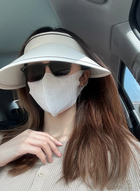 韩式夏季女性空礼帽，大帽檐多功能防晒帽，户外旅行，防紫外线太