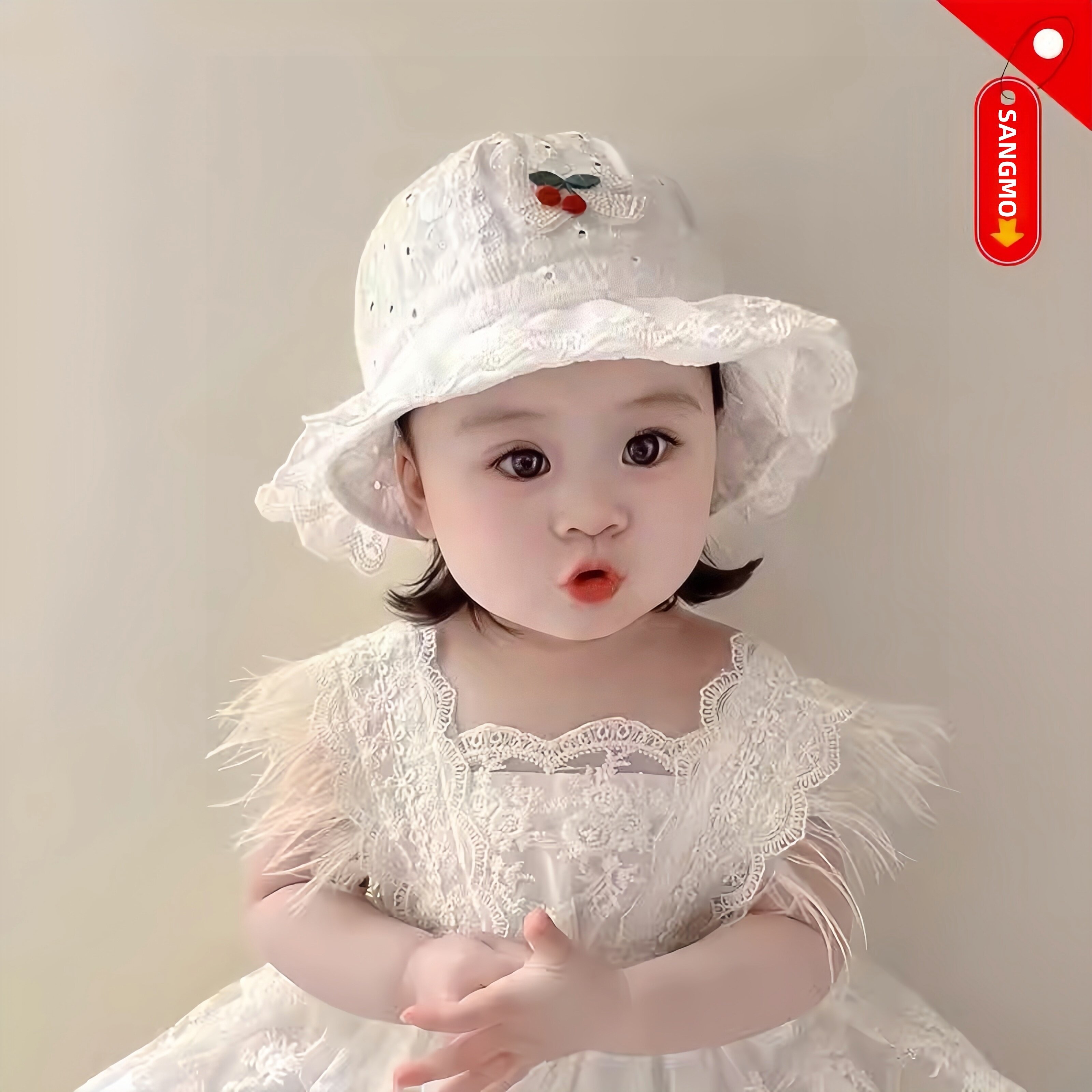 婴儿帽子春夏季薄款可爱韩版蕾丝边公主帽女宝宝遮阳防晒小童盆帽