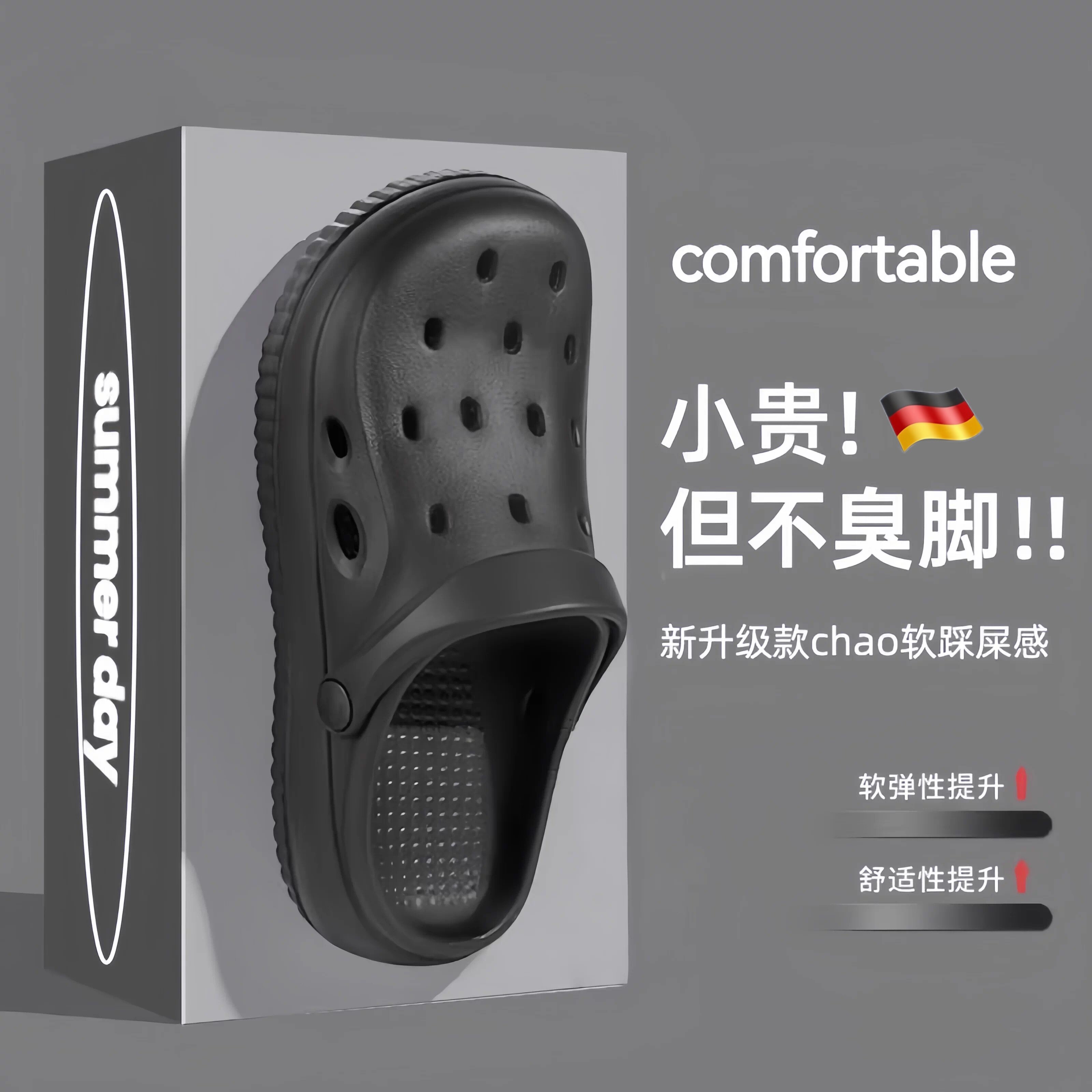 德国手术室拖鞋洞洞鞋男款eva防滑防臭夏季外穿2026新款厚底凉拖
