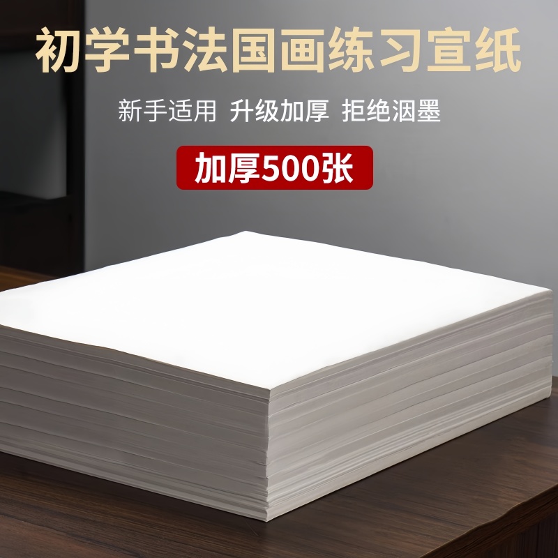 宣纸书法专用纸半生半熟毛笔练字国画工笔画山水写意练习专用四尺六开八开作品纸初学者学生练习用生宣熟宣纸