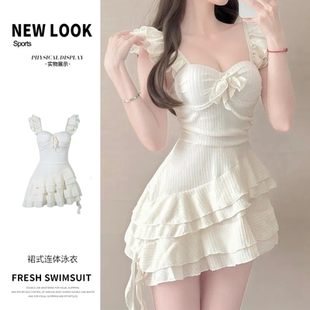 裙式连体韩版ins风时尚小胸聚拢少女甜美沙滩度假超仙度假游泳衣