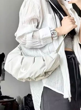 Adidas阿迪达斯三叶草女子饺子包牛角包云朵包拎包休闲挎包KC1420