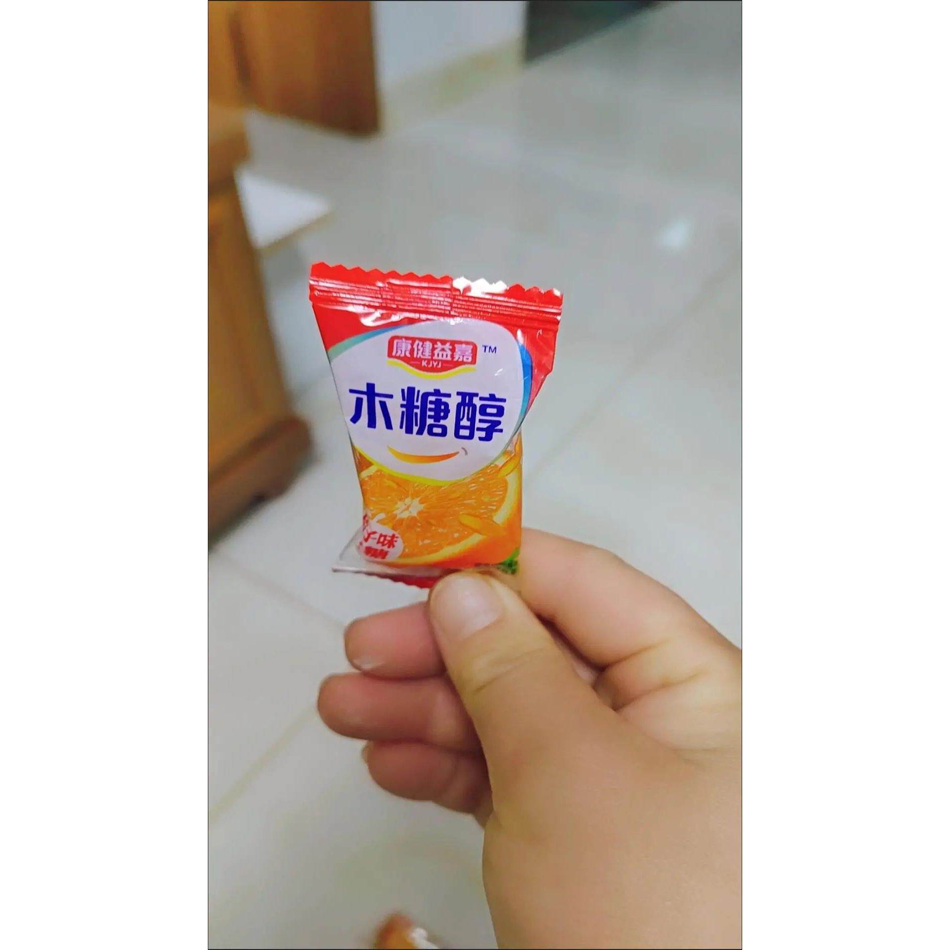 康健益嘉无添蔗糖玉米橘子软糖果汁桔子瓣芒果木糖醇糖果零食品