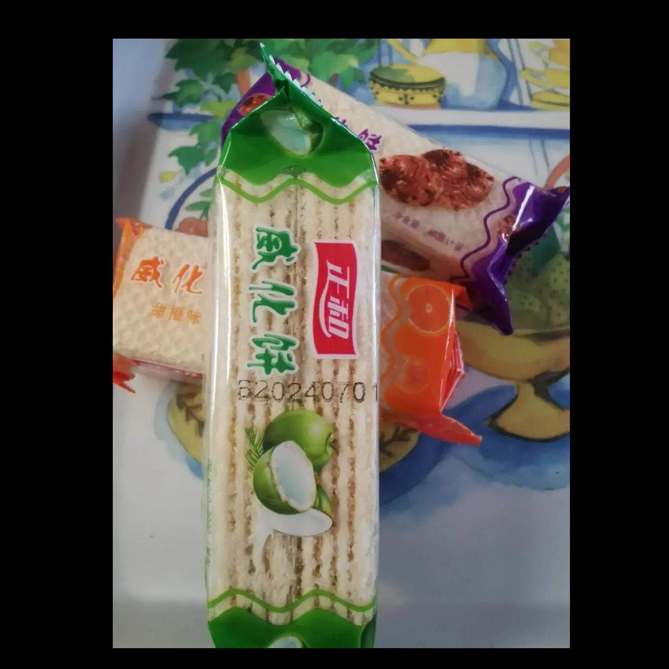 正和威化饼干香芋椰子草莓橙味老式怀旧早餐充饥零食品小包装整箱