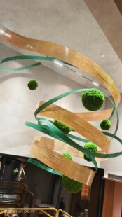 大型竹艺术装置竹编花艺造景中国红空间布置吊饰竹排青竹皮竹蔑条