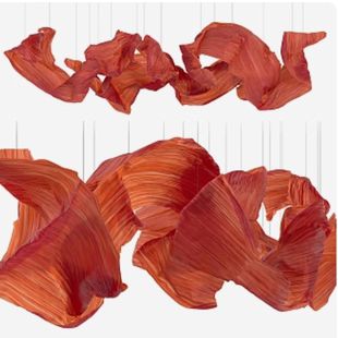 大型纱雕艺术悬挂造型纸艺术装置酒店婚礼大堂空间美学吊挂饰摆件