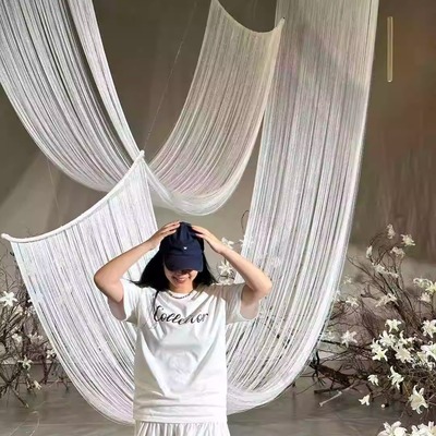 设计师款定制线帘背景悬挂纱线帘