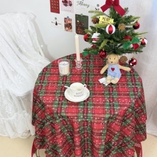 新年茶几台布红色系迎新春餐桌布书桌盖布拍摄背景布野餐布