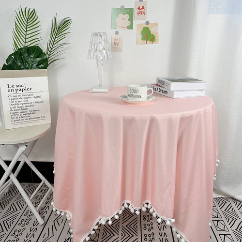 桌布绒布少女心小清新花边桌布